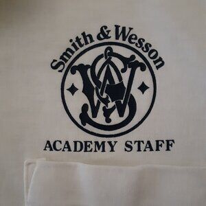1 Smith & Wesson Academy Staff Shirt * Vintage 1985 * Sz L * White, Lightweight